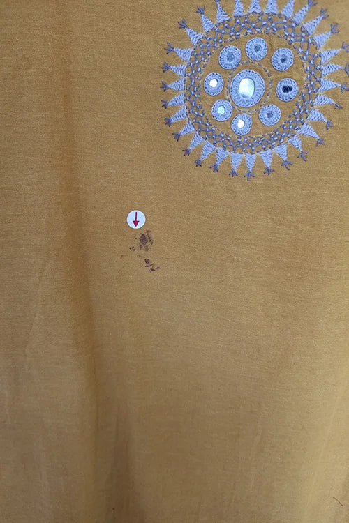 Okhai "Golden Goddess" Embroidery Work Kurta | Rescue