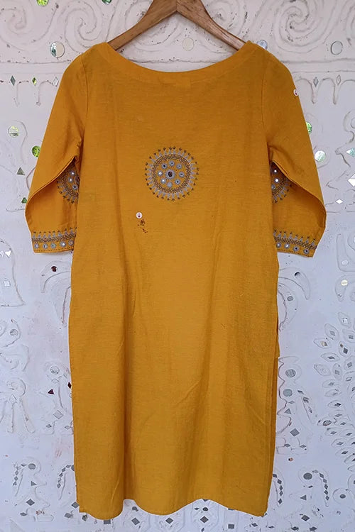 Okhai "Golden Goddess" Embroidery Work Kurta | Rescue
