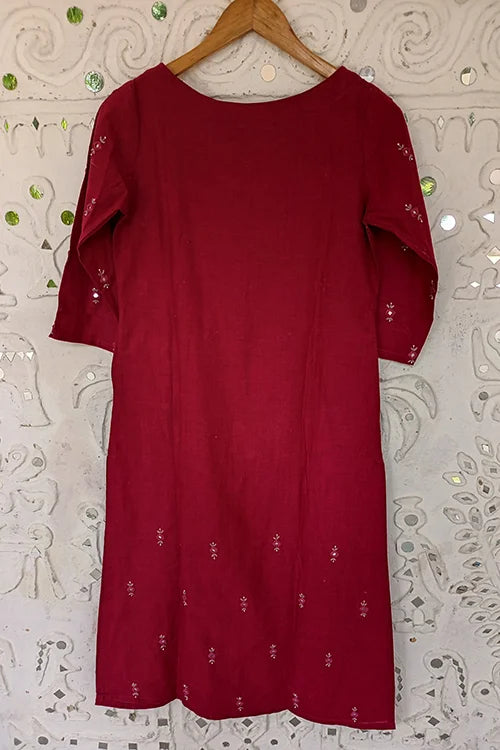 Okhai 'Passion' Embroidered Cotton Kurta| Rescue