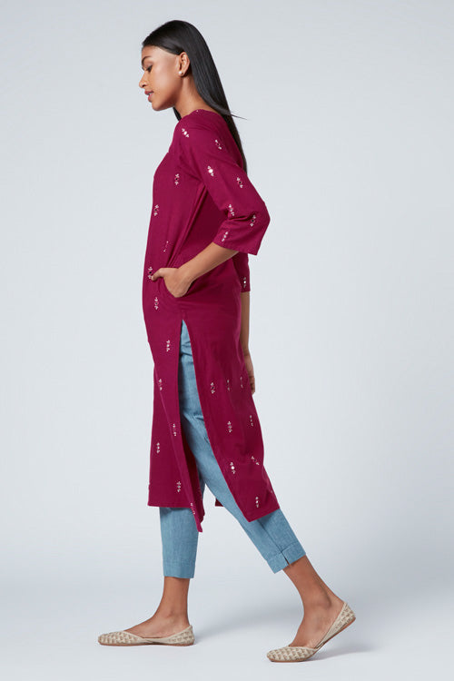 Okhai 'Passion' Embroidered Cotton Kurta| Rescue