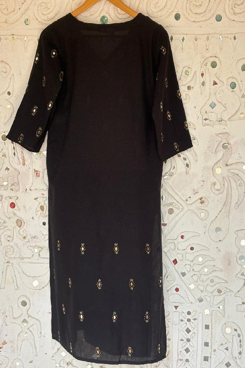 Okhai 'Spirit' Hand Embroidered Mirror Work Pure Cotton Long Kurta | Rescue