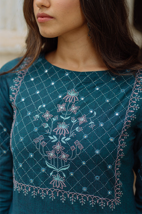 Okhai 'Seasons' Pure Cotton Hand Embroidered Kurta | Rescue