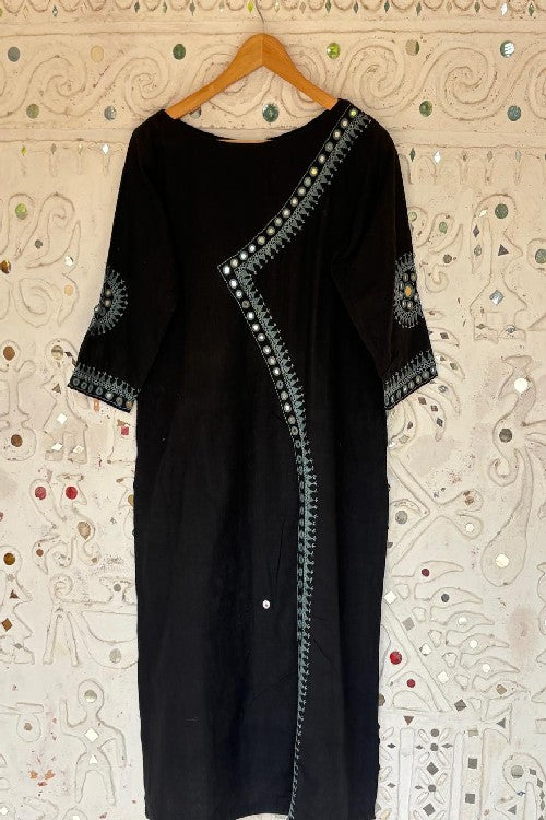 Okhai 'Moon Glory' Hand Embroidered Mirror Work Kurta | Rescue