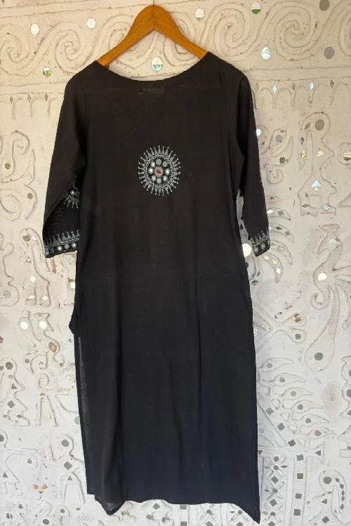 Okhai 'Moon Glory' Hand Embroidered Mirror Work Kurta | Rescue