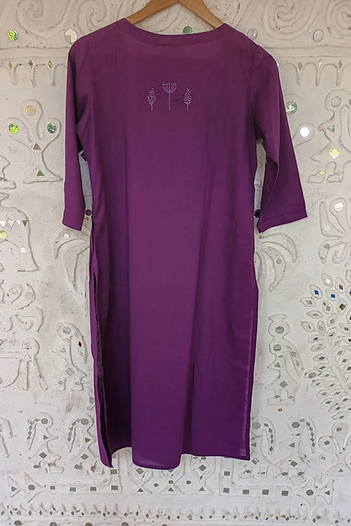 Okhai 'Artistic' Pure Cotton Hand Embroidered Mirror Work Kurta| Rescue