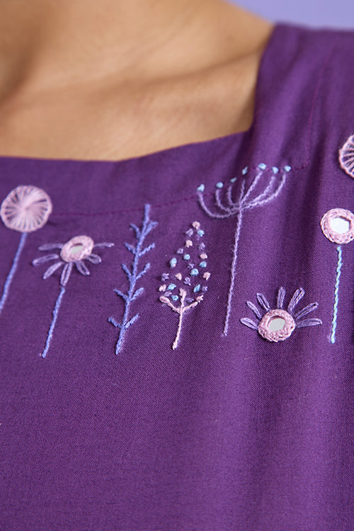 Okhai 'Artistic' Pure Cotton Hand Embroidered Mirror Work Kurta| Rescue