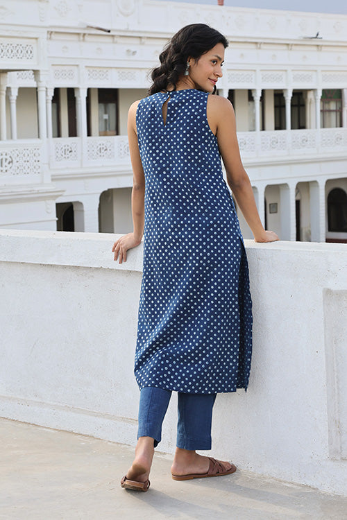 Okhai 'Melange' Hand Block Printed Pure Cotton Kurta