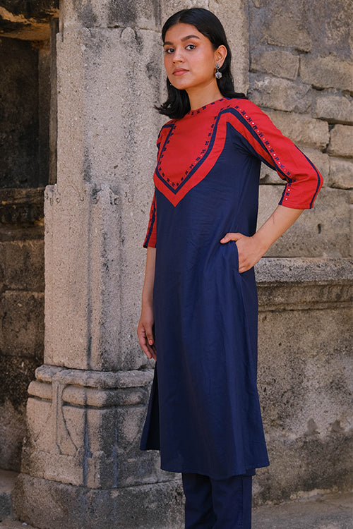 Okhai "Elysium" Hand-Embroidered Pure Cotton Mul Kurta