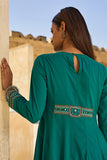 Okhai "Minar" Hand Embroidered Mirror and Beadwork Pure Cotton Flared Kurta