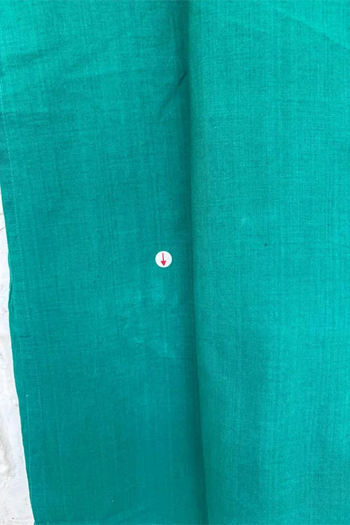 Okhai "Sarang" Hand-Embroidered and Mirrorwork Pure Cotton Emerald Green Kurta | Rescue