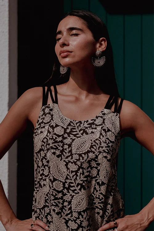 Okhai "Inkline" Handblock Printed Pure Cotton Kurta