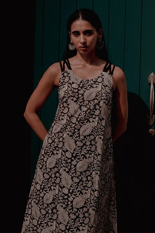 Okhai "Inkline" Handblock Printed Pure Cotton Kurta