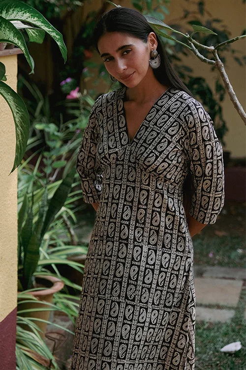 Okhai "Paisley" Handblock Printed Pure Cotton Kurta