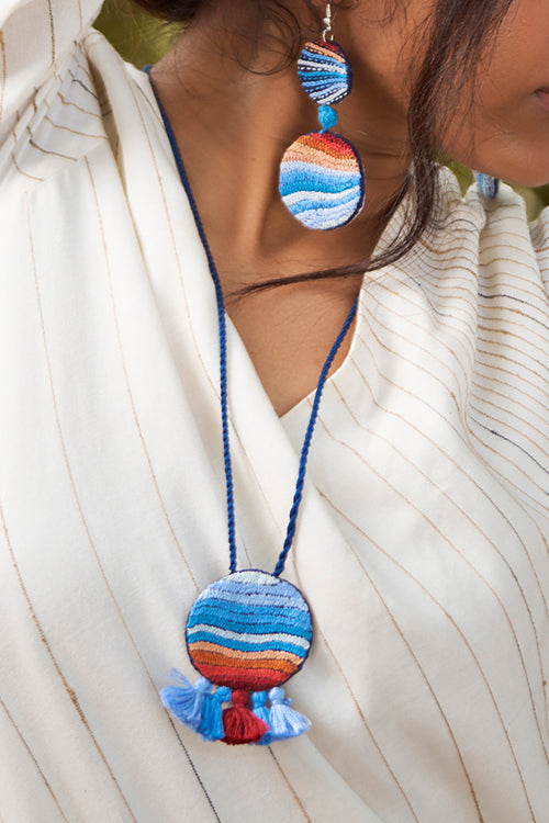 Okhai 'Sudbury' Hand Embroidered Pure Cotton Neckpiece