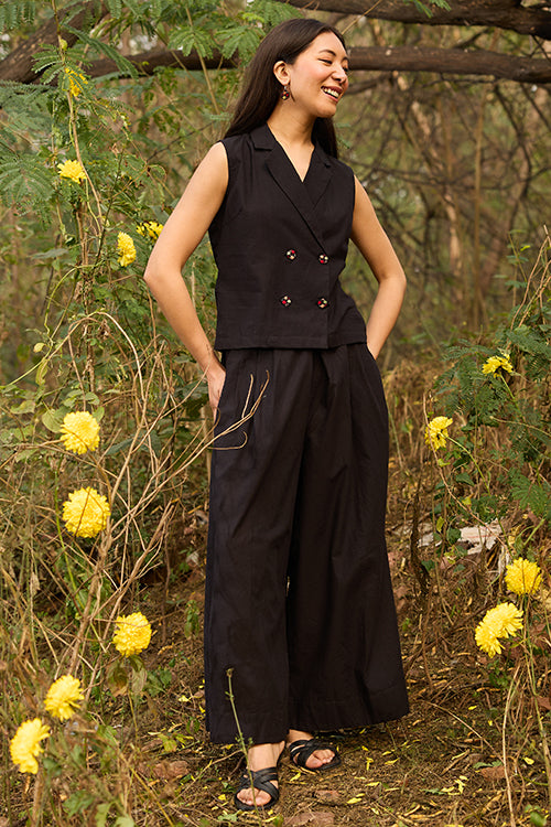 Okhai "Duskling" Black Pure Cotton Pants