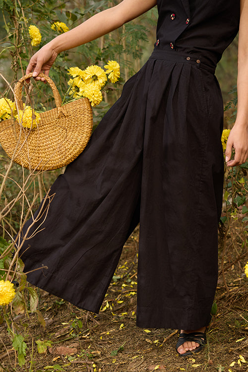 Okhai "Duskling" Black Pure Cotton Pants