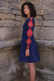  Glowing Ember Hand Embroidered Pure Cotton Mul Dress For Women Online
