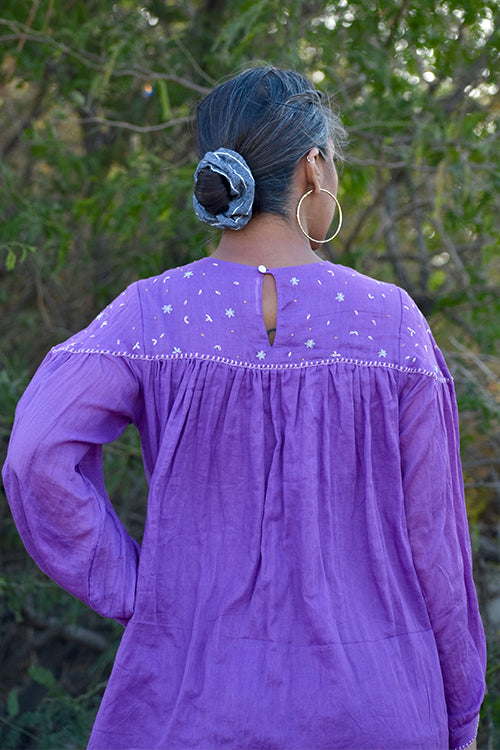 Okhai "Eleanor" Hand-Embroidered Pure Cotton Mul Short Dress