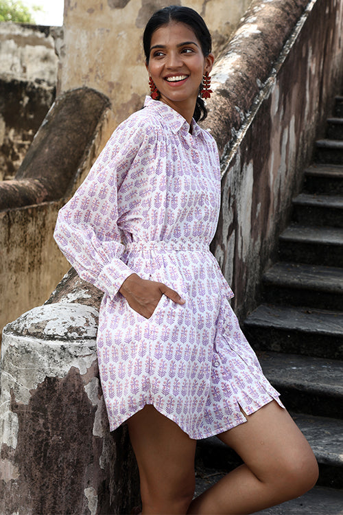 Okhai "Virtuoso" Handblock Printed Pure Cotton Shirt Dress