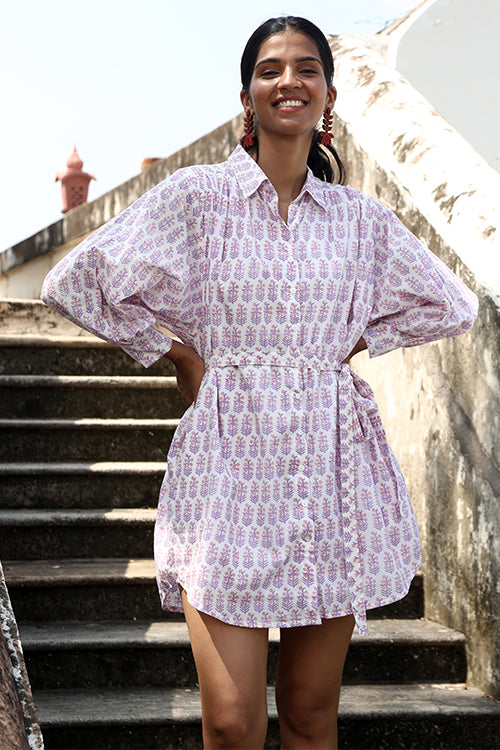 Okhai "Virtuoso" Handblock Printed Pure Cotton Shirt Dress