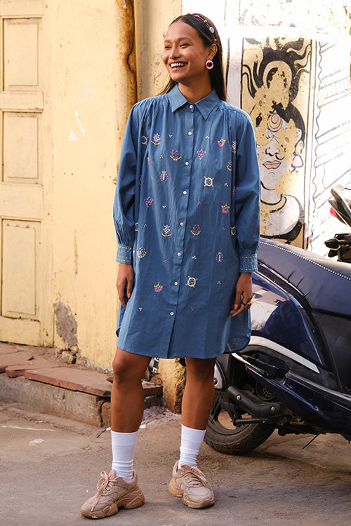 Okhai "Cassata" Suf Embroidered Hand-woven Cotton Antifit Dress