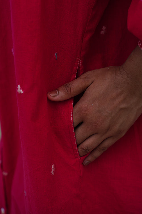 Okhai “Audrey” Hand-embroidered Pure Cotton Pink Dress | Rescue