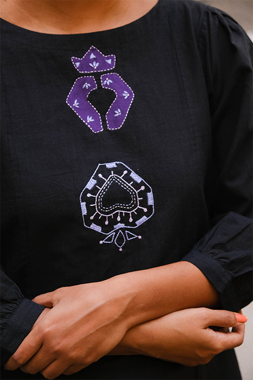 Okhai "Pomeline" Hand Embroidery and Applique Work Pure Cotton Dress
