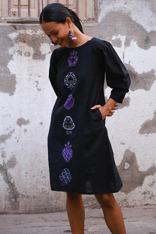 Okhai "Pomeline" Hand Embroidery and Applique Work Pure Cotton Dress