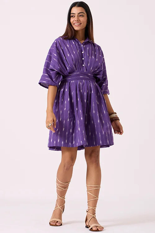 Okhai "Heather" Pure Cotton Ikat Short Dress