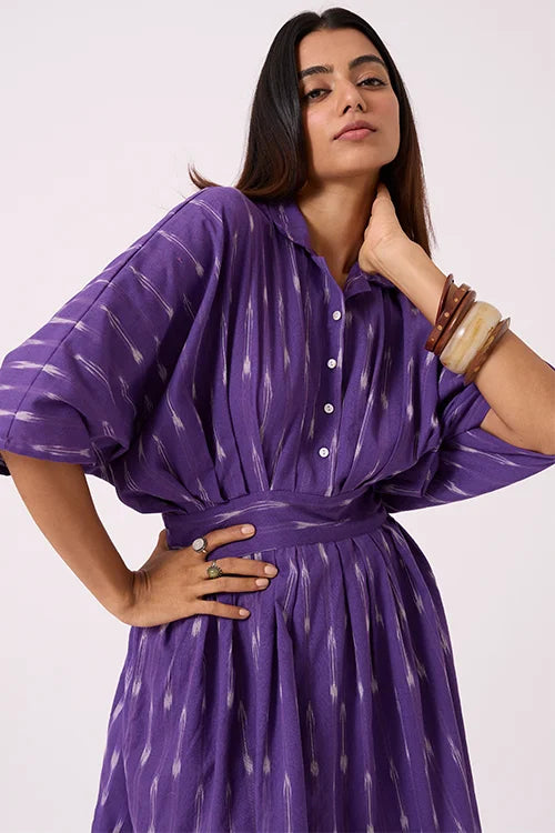 Okhai "Heather" Pure Cotton Ikat Short Dress