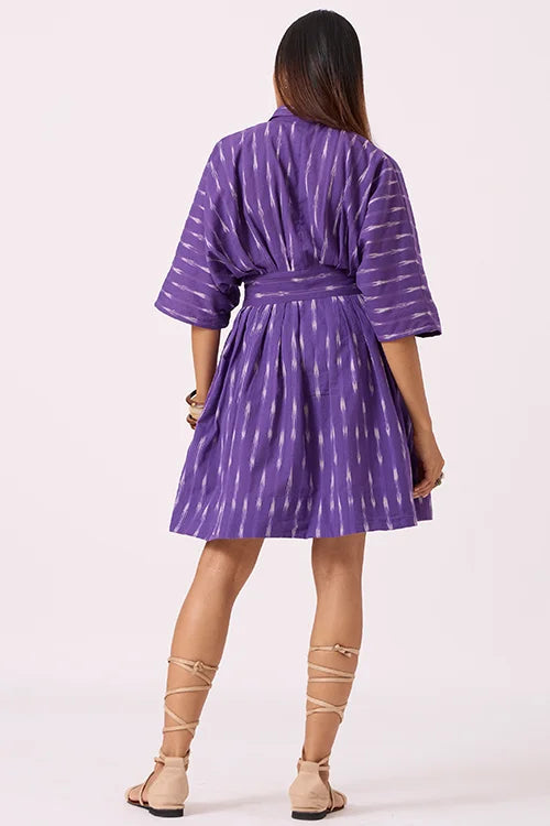 Okhai "Heather" Pure Cotton Ikat Short Dress