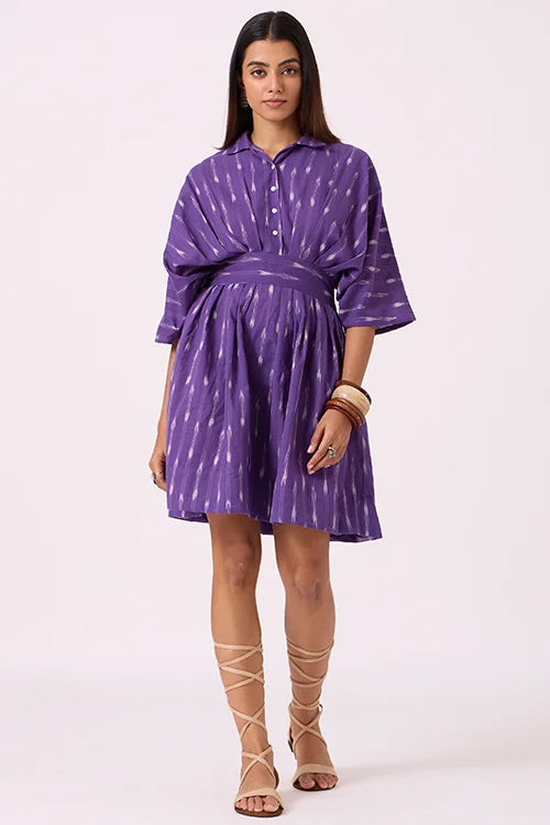 Okhai "Heather" Pure Cotton Ikat Short Dress