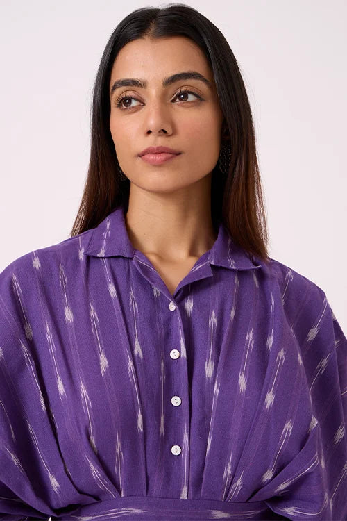 Okhai "Heather" Pure Cotton Ikat Short Dress