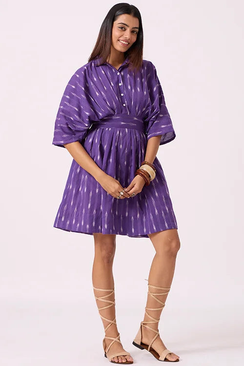 Okhai "Heather" Pure Cotton Ikat Short Dress