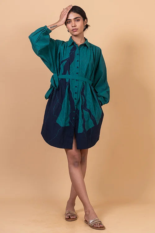 Okhai "Ganges" Hand Applique and Embroidery work Pure Cotton Free Size Dress