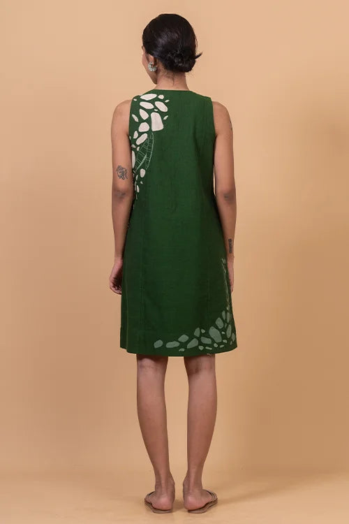 Okhai "River" Hand Applique and Embroidery work Pure Cotton Dress