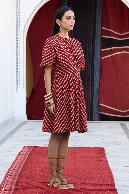 Okhai "Maze" Cotton Ajrakh Short Dress