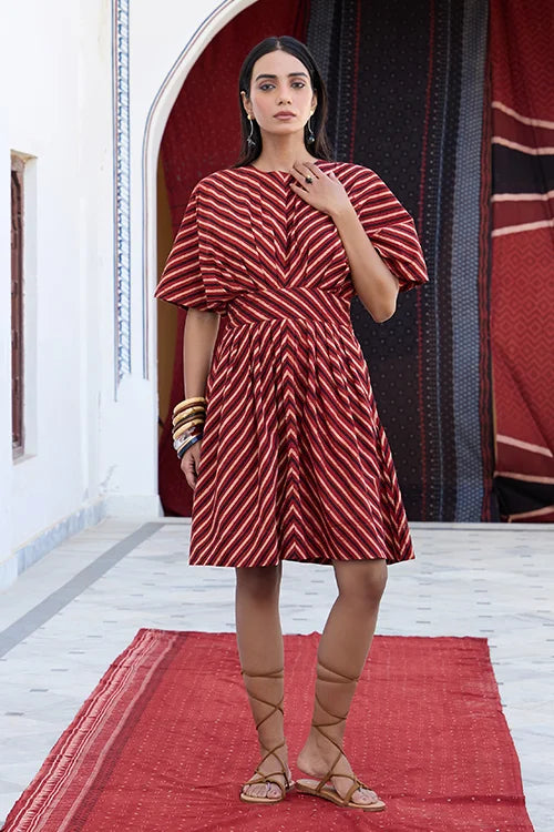 Okhai "Maze" Cotton Ajrakh Short Dress