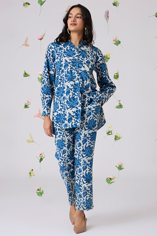 Okhai "Rozana" Handblock Printed Pure Cotton Shirt Pant Set
