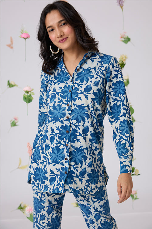 Okhai "Rozana" Handblock Printed Pure Cotton Shirt Pant Set