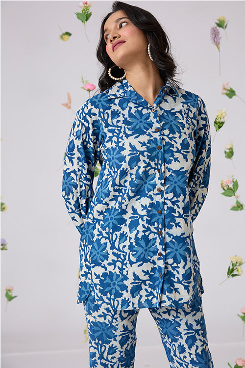 Okhai "Rozana" Handblock Printed Pure Cotton Shirt Pant Set