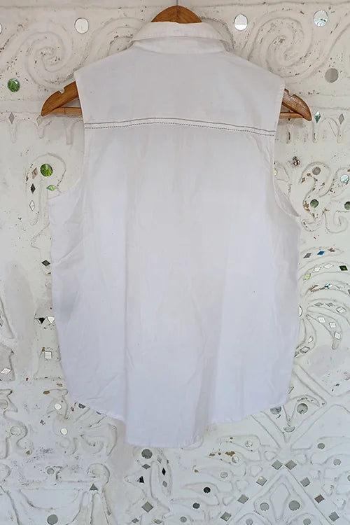 Okhai 'Morning Snow' Hand Embroidery Work Shirt| Rescue