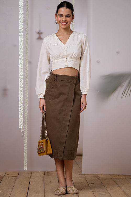 Okhai "Lustre" Mukaish Work V-neck Top