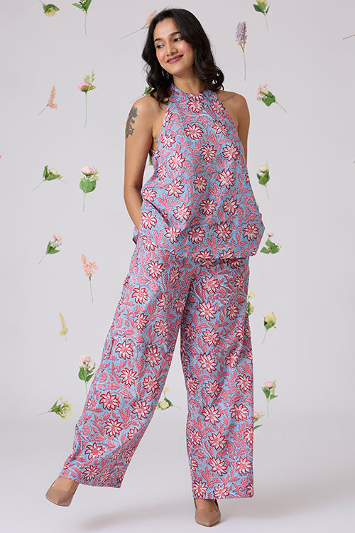 Okhai "Marabella" Handblock Printed Pure Cotton Halter Top