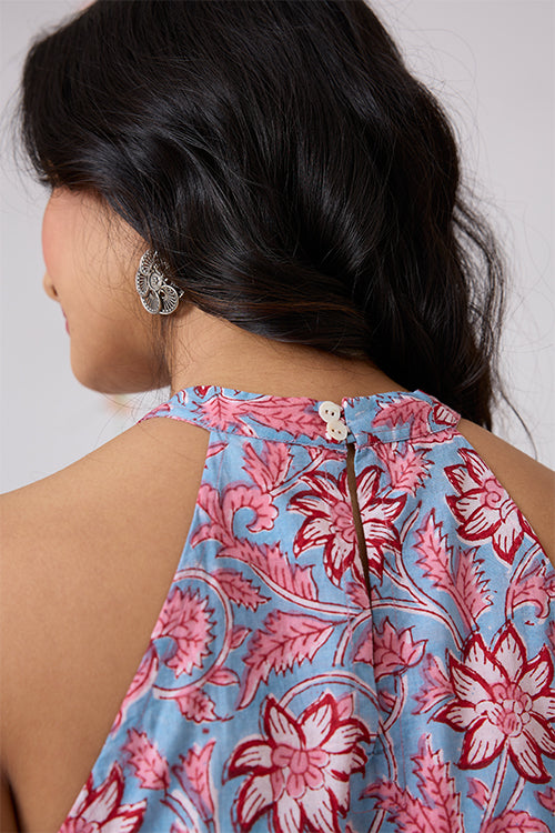 Okhai "Marabella" Handblock Printed Pure Cotton Halter Top
