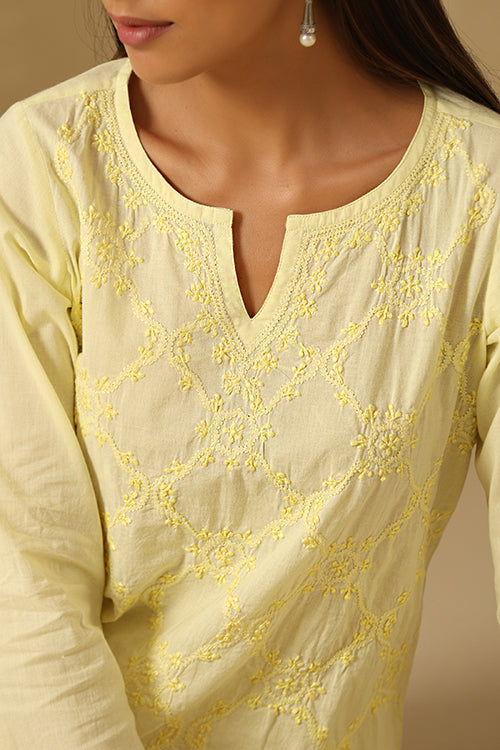 Okhai "Mehvish" Chikankari Pure Cotton Top