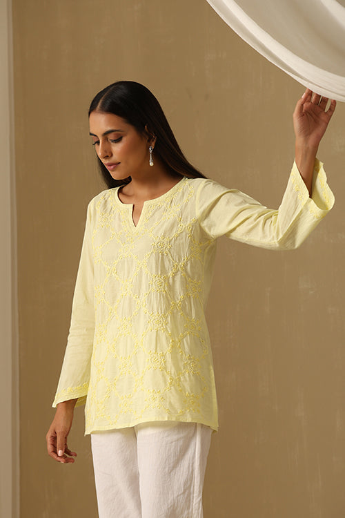 Okhai "Mehvish" Chikankari Pure Cotton Top