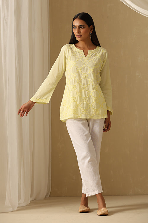 Okhai "Mehvish" Chikankari Pure Cotton Top