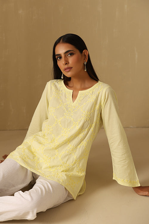 Okhai "Mehvish" Chikankari Pure Cotton Top