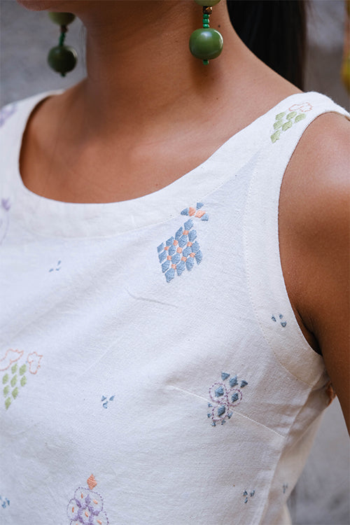 Okhai "Peach Fizz" Suf Embroidered Pure Cotton Top